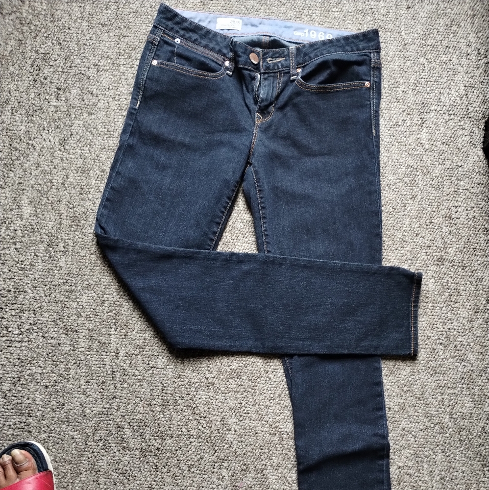 Gap 1969 Always Skinny Jeans, Size 8, Dark Blue